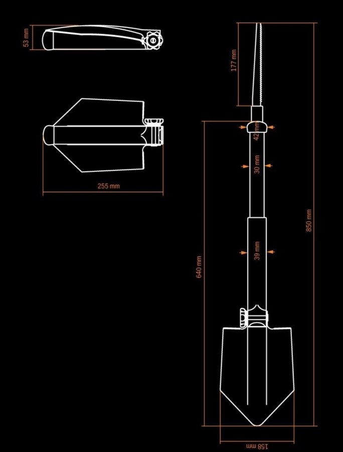 Сапёрная лопата Glock: складной инструмент для рюкзака и автомобиля — изображение 2